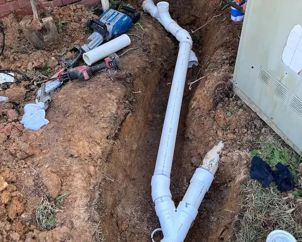 Backflow prevention assembly on a commercial property